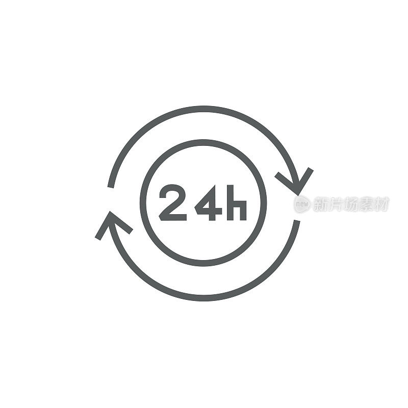 Service 24 hrs line icon